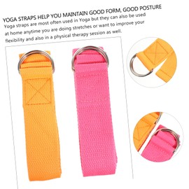 KOMBIUDA 2pcs Yoga Stretch Strap 1.8m Nonelastic Pilates Band for Fitness Stretching Strength Training Posture Correction
