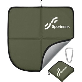 Sportneer Leisure Sheet, Foldable, Waterproof, Sandproof, Lightweight, 2.1 oz (60 g), Compact, Portable Sheet, Camping, Picnics, Hiking, Cherry Blossom Viewing, Stadium Cushion, Sauna Mat, 15.7 x 15.7