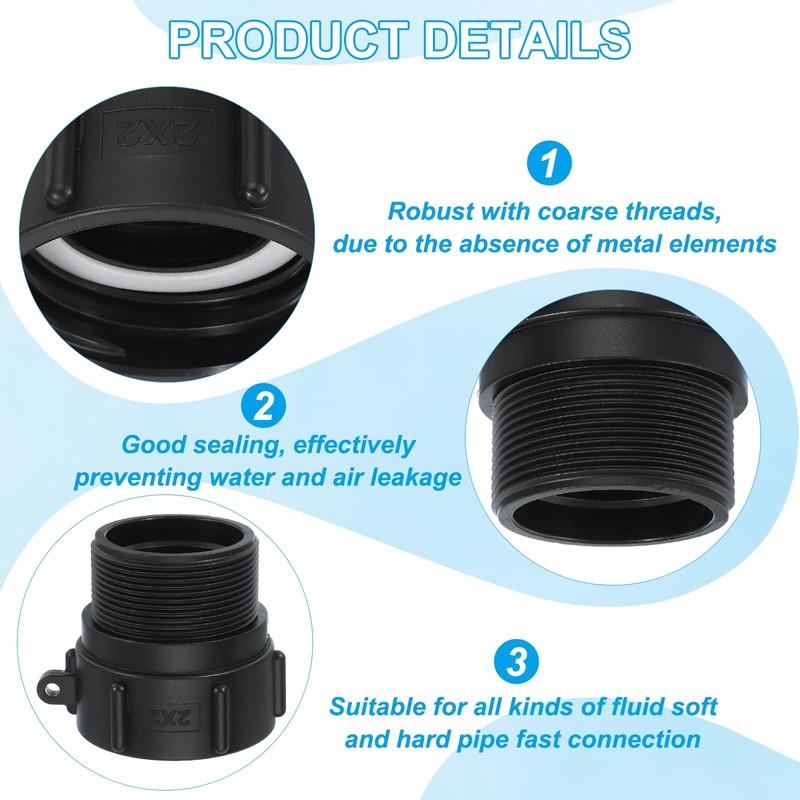 PATIKIL 275-330 IBC Tote Hose Adapter, 1 Pcs 2-3/8" Thread