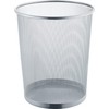 helit H2518500 Mesh Waste Paper Basket 15 Litres Metal, Silver