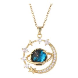 Collar Starry Sky Planet Temperamento Lujoso Ligero Precioso