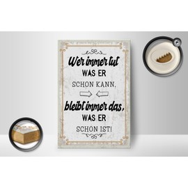 Femer Holzschild Spruch 12x18 cm Wer immer tut was er schon kann Deko Schild