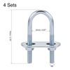 sourcing map 4 Set Round U-Bolts Steel M6 with Nut