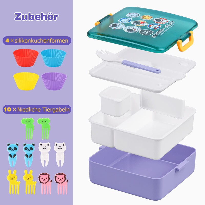 MVKV Brotdose Kinder mit Fächern - Lunchbox Erwachsene Kinder -