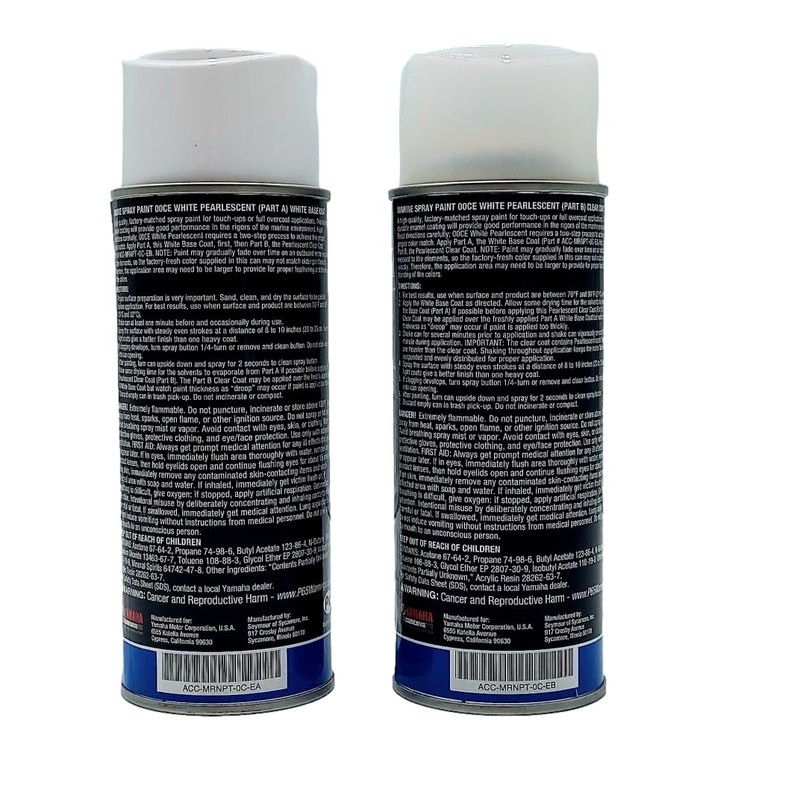 YAMAHA Original OEM Yamalube ACC-MRNPT-0C-EA and ACC-MRNPT-0C-EB White Pearlescent/Clear Coat