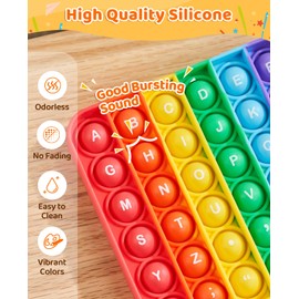 JoyCat Double Sided Alphabet Numbers Fidget Toys,ABC Learning and Educational Toys, Stress Relief, Autism Sensory Toys,26 Letters on One Side,Numbers 1-30 on The Other Side (1 Pack)