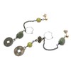 Mismatched Asymmetrical Double Pierced Earrings Chinese Replica Coin