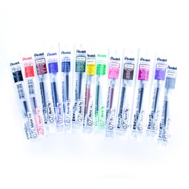 Pentel Refill for Energel (BL57, BL77, BL407, BL107, BL117), 0.7mm, 12 Colours Assorted, Box of 12