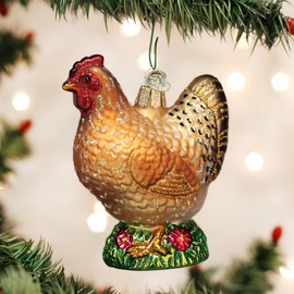 Old World Christmas Spring Chicken Farm Animals Glass Blown Ornaments for Christmas Tree