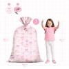 KIDAJOY Extra Large Pink Bow Gift Bag Plastic 36x56 Inch