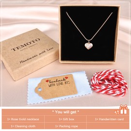 Temoto Valentines Day Gifts for Her Women Heart Necklace
