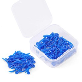 LA MIERE 100/Box Diastema Wedges, Disposable Plastic Poly-Wedges Dental Fixing Wedge with Hole, Compress on Entry and Flare Upon Super Small :11mm (Blue)