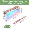 APLZGMG 2Pcs Holographic Bags Iridescent Makeup Bag with Zipper Travel