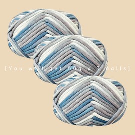 Chunky Yarn for Crochet,Cotton Yarn Thick Wool for Crochet 3x50g Crochet Yarn for Beginners Amigurumi Yarn with 4mm Crochet Hook,Easy Crochet Starter Kit (Mix-Gray)