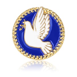 Drado Doves of Peace Brooch - Elegant and Fashionable Brooch, High Quality and Versatile for the Fashion Conscious (Blue Background), Zinc