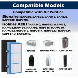 Goodsby 2 Pack Replacement HAPF30AT HEPA Booster Carbon Filters Compatible with Holmes AER1, Bionaire Air Purifier