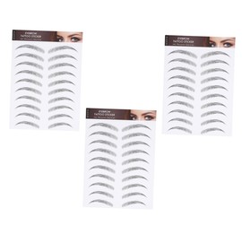 Beavorty 3 Sheets Brow Tint Stickers Instant Natural Eyebrows Makeup Kit Waterproof False Eyebrows Stencil for Women
