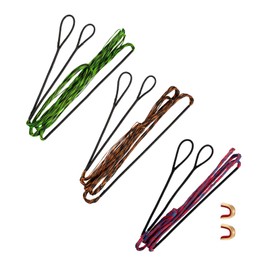 Deerseeker Archery Bowstring Set with 2 Nocking Points Dacron Recurve Bow String Replacement 12, 14, 16 Strands for Traditional Longbow Bow Shooting 48-70 inches（Brown, 1pcs ）