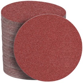 STEBRUAM Pack of 50 Sandpaper 150 mm Velcro 120 Grit No Hole 6 Inch Sanding Discs Set for Random Orbital Sanders