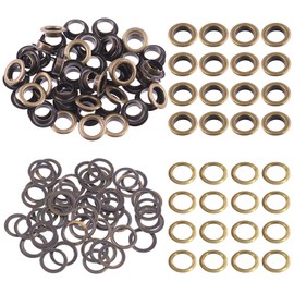 Swpeet 200Pcs - 100Sets 1/2" (12mm) Hole Bronze Grommets Thicken Metal Grommets Eyelets Grommet Kit, Metal Eyelets Kits Grommets Eyelets for Repairing Canvas, Leather, Curtains