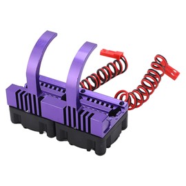 RC Motor Heatsink Set Aluminum Alloy and Plastic with Two Horizontal Fans RC Motor Heat Sink Fan for 36mm Diameter Motor Purple