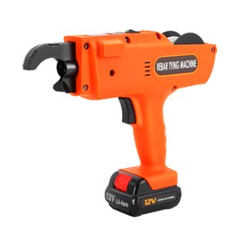 PIAOCAIYIN Tying Machine, 12v Orange Automatic Rebar Tying Machine, 8-34mm Rebar Tie Tool, Upgraded Rebar Tie Gun with Charger, Rechargeable Tying Gun for Civil Building Floor Pipe Heating Floor Mesh