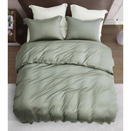 Sterling Creek 100% Tencel Lyocell Duvet Cover Set King Size 3-Piece Set - Luxury Soft Breathable Silky Smooth Cooling Comforter Cover with Button Closure for Hot Sleepers (King, Eucalyptus)