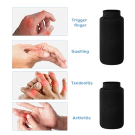 GMHLLES 2 Finger Cold Gel Ice Pack,Cryotherapy Compression Sleeve,One Large and One Small,Suitable for Each Finger,Reusable,Suitable for Joint Injuries,Tendonitis, Etc.