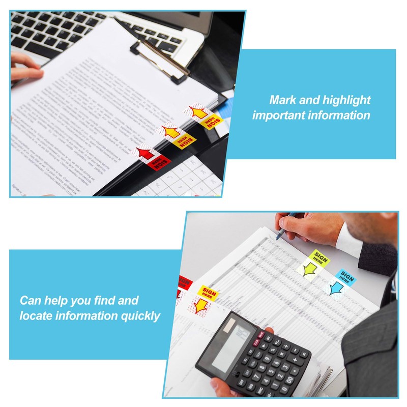 400 Pcs Sign Here Tabs Signature Stickers, Sign Here Sticky