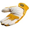 Caiman Genuine Top Cow Grain Leather Velcro� RevolutionTM Gloves (Large/Yellow)