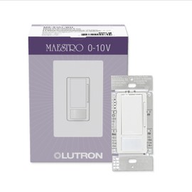 Lutron Maestro 0-10-Volt Dimmer Sensor Switch, 8A, 120-277-Volt/Single-Pole or 3-Way, Neutral Wire Optional, MS-Z101-WH, White