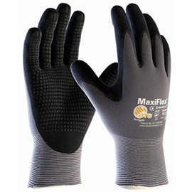 3 Pair MaxiFlex Endurance nitrile foam palm coated work gloves, micro dots on working surface, Size:S