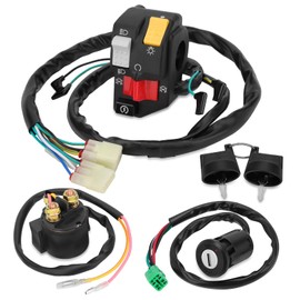 M MATI Handlebar Key Starter Relay Switch Kit for Honda TRX400X 400X TRX400EX 400EX 2008-2014 35130-HN1-A72 35100-HN1-A41 35850-HN1-A70
