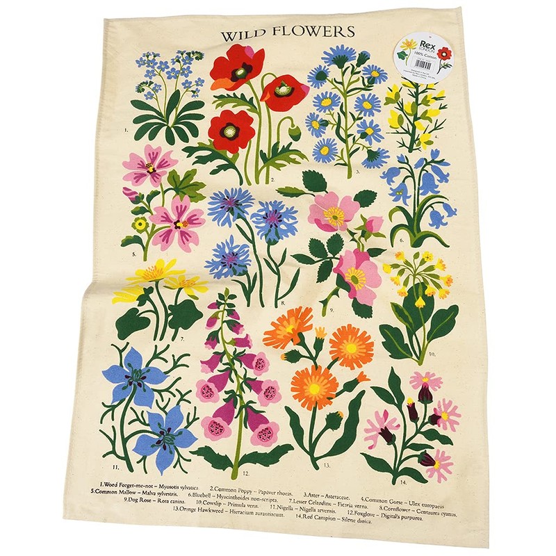 Wild Flowers Cotton Tea Towel