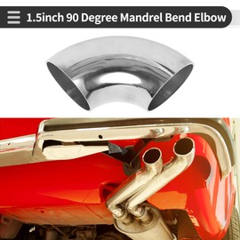 Motoforti 2 Pcs 90 Degree Mandrel Bend Elbow Car Exhaust Pipe Tubing Piping 1.5" Inch OD Thickness 1.5mm/16GA 38x100x1.5mm SS316 Stainless Steel 2pcs