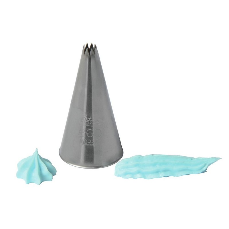 Ateco # 860 - French Star Pastry Tip .16'' Opening