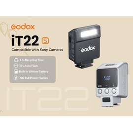 GODOX IT22 S TTL Mini Flash, IT22S Camera Flash with Spreader and Color Filter, Compatible with Sony ZV-E10 a7IV a6400 a6700 a7III a7CII a6000 a7C a6100 ZV-1 a6500 RX10 ZV-E10 II