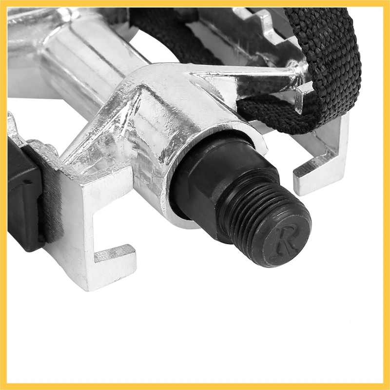 REPAIROCK Pair Bicycle Pedals with Toe Clip Foot Strap Reflective