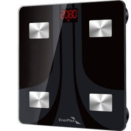 EnerPlex Fit 2020 Model Bluetooth Body Fat Scale, Weight Scales Digital Smart Body Composition Wireless Analyzer BMI Scale Health Monitor with Smartphone APP, 396 lbs BLACK