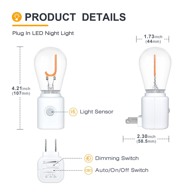 LUMILECT Night Lights Plug into Wall,Automatic LED Night Light with