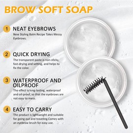 Soap Brows Kit,2Pcs/Set Eyebrow Freeze Styling Wax,Gel Para Cejas Transparente Waterproof Long-lasting Eyebrows Enhancer Shaping Clear Tint Gel, Eye Brow Makeup Balm Pomade Cosmetics(2pcs 01#)