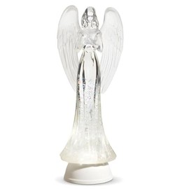 RAZ Imports 13" Lighted Angel with Swirling Glitter, Clear