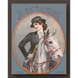 5x7 Vintage 1920 GRAY HORSE RIDER La Vie Parisienne cover Art equestrian print
