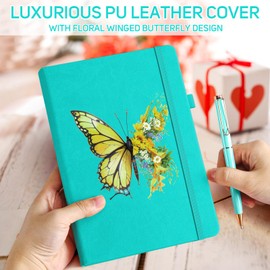 A5 Lined Notebook Journal, 312 Pages Numbered Thick Writing Journal for Women, Leather Journals for Writing, Diary for Women, Girls, Hardcover Notebooks for Work, School, Travel (5.75" x 8.38" Blue)