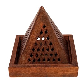 TRINTURA Incense pyramid for incense cones or incense sticks made of mango wood