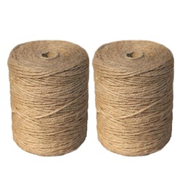 2 Pack Natural Jute Twine String, 2mm, 200 Metres, for Crafts, Gardening, Macrame, Gift Wrapping