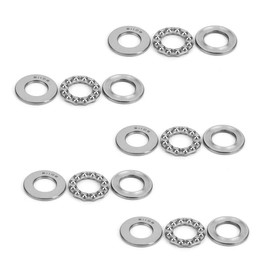 Oumefar 51102 Washer Ball Bearings, Aircraft Pressure Thrust Ball Bearings, Single Column Industrial Steel Bearings, 15 x 28 x 9 mm, Pack of 5