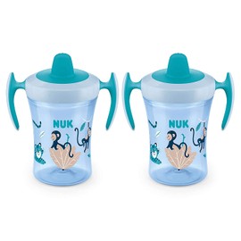NUK Evolution Soft Spout Learner Cup (Blue Monkey, 2 Pack)