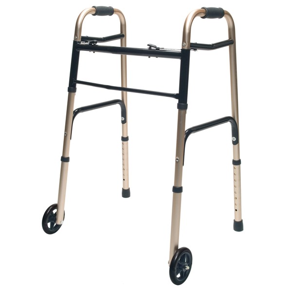 Lumex ColorSelect Adult Walker with 5" Wheels, Gold, 716270G-1