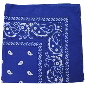 Bandana de doble cara, 100% algodón, 55,88 cm, Azul Royal, 22